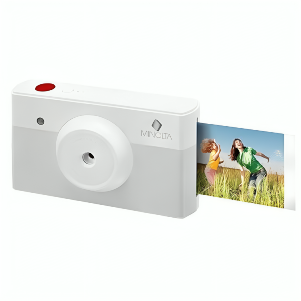 Minolta Instapix 2 in 1 Instant Print Digital Camera & Bluetooth Printer, Gray