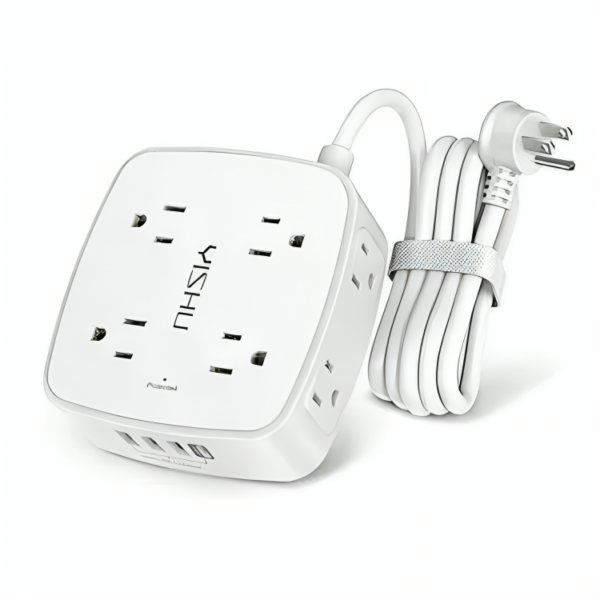 6 Ft Surge Protector Power Strip - 8 Widely Outlets with 4 USB Ports