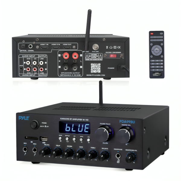 Pyle Bluetooth HD Home Audio Amplifier Receiver Stereo 300W Dual Channel Sound Audio System
