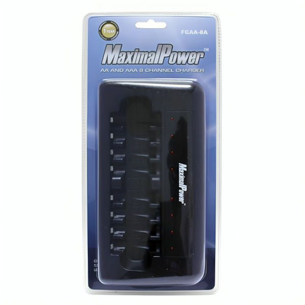 MaximalPower EIGHT BAY AA/AAA Ni-Mh/Ni-Cd Ultra Fast Rechargeable Battery Charger for 8 Batteries
