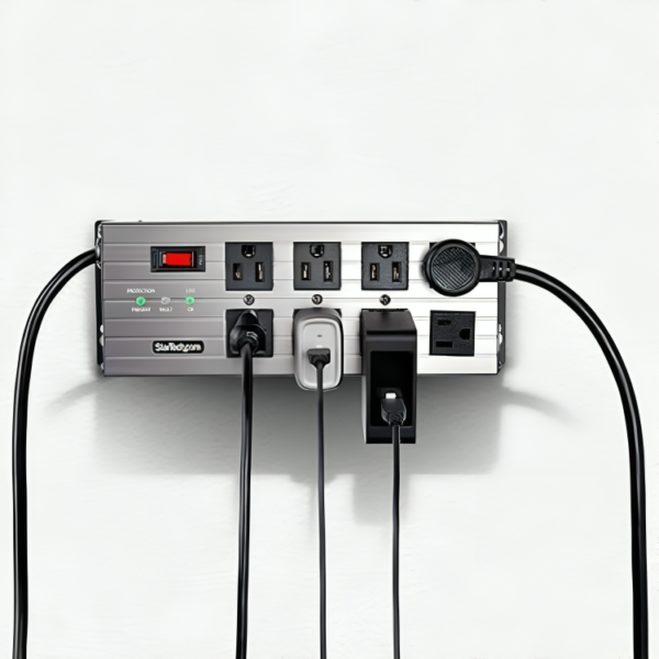 StarTech.com 8-Outlet Industrial Power Strip 125V/15A, EMI/RFI Isolation