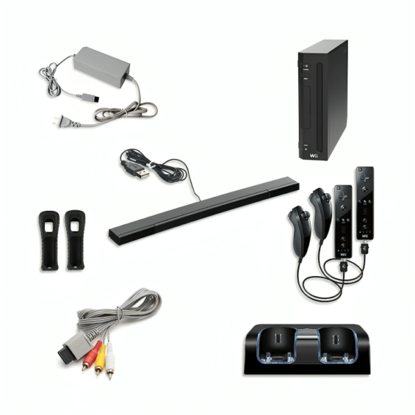Nintendo Wii Console, Black Premium Bundle (Renewed)