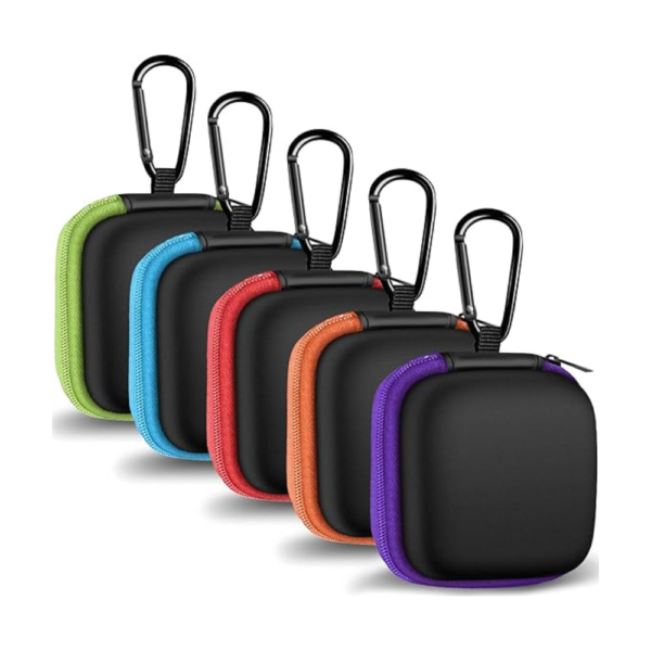 MOLOVA 5Pack Square Earbud Case Portable EVA Carrying Case