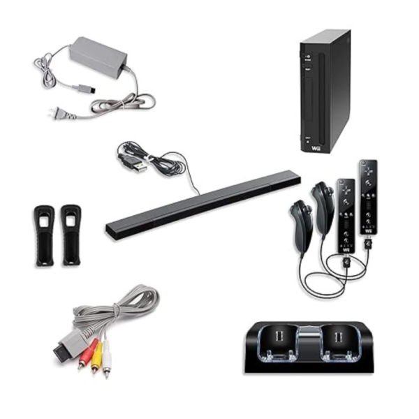 Nintendo Wii Console, Black Premium Bundle (Renewed)